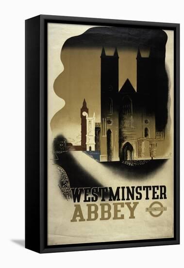 London Underground Poster Featuring Westminster Abbey, 1934-null-Framed Premier Image Canvas