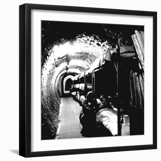 London Underground Tunnels with Bunk Beds, WWII-Toni Frissell-Framed Photo