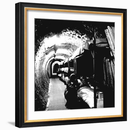 London Underground Tunnels with Bunk Beds, WWII-Toni Frissell-Framed Photo