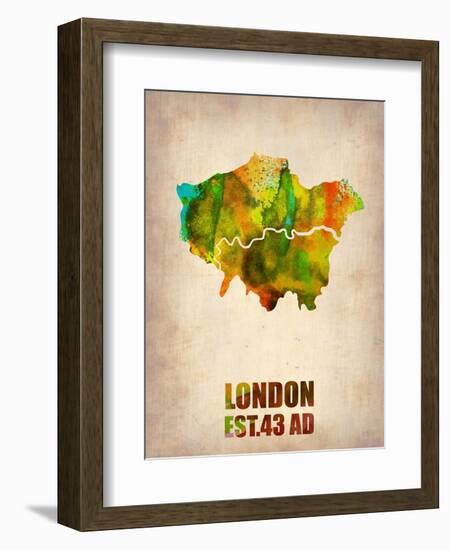 London Watercolor Map 1-NaxArt-Framed Art Print