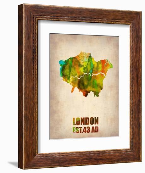 London Watercolor Map 1-NaxArt-Framed Art Print