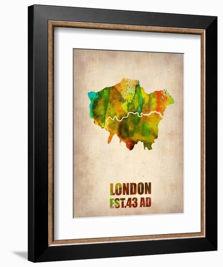 London Watercolor Map 1-NaxArt-Framed Art Print