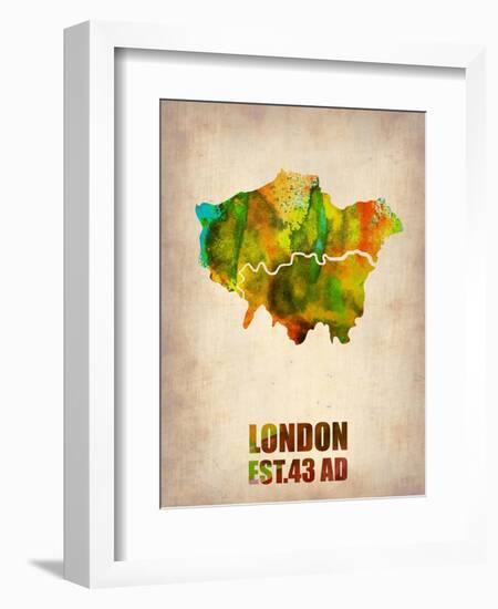 London Watercolor Map 1-NaxArt-Framed Art Print
