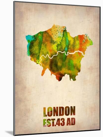 London Watercolor Map 1-NaxArt-Mounted Art Print