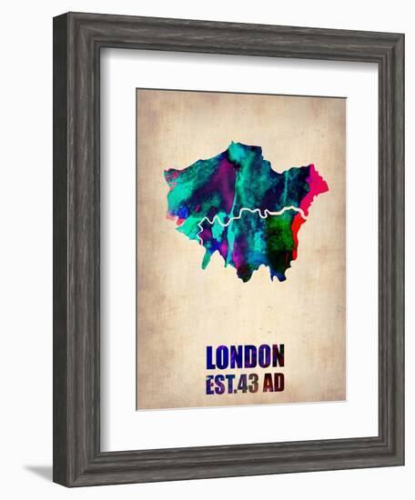 London Watercolor Map 2-NaxArt-Framed Art Print