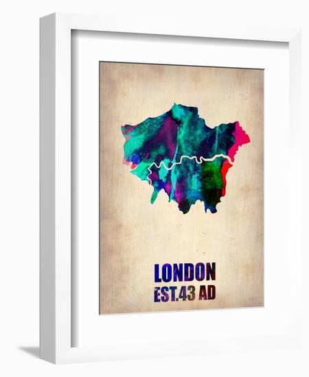 London Watercolor Map 2-NaxArt-Framed Art Print