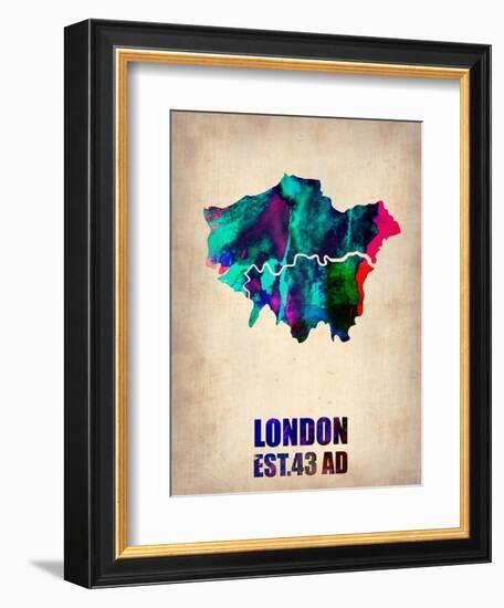 London Watercolor Map 2-NaxArt-Framed Art Print