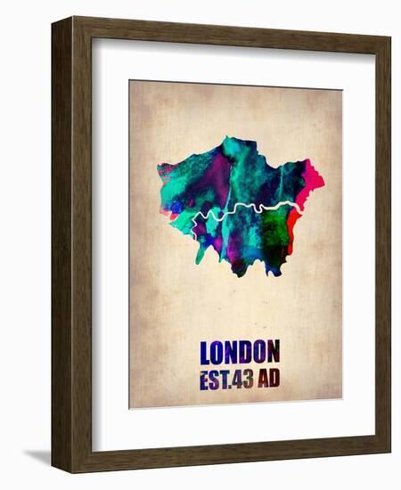 London Watercolor Map 2-NaxArt-Framed Art Print