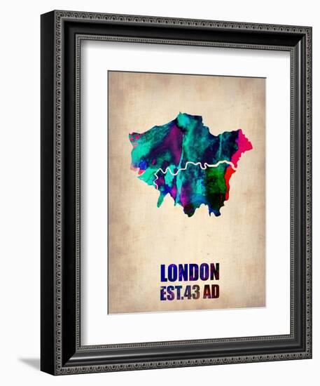 London Watercolor Map 2-NaxArt-Framed Art Print