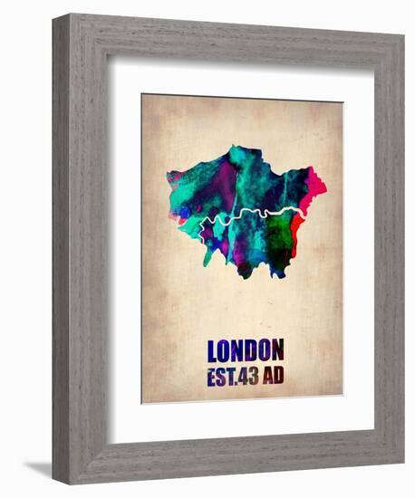 London Watercolor Map 2-NaxArt-Framed Art Print