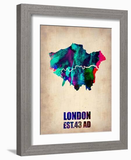 London Watercolor Map 2-NaxArt-Framed Art Print