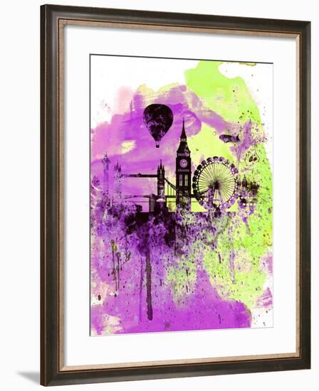 London Watercolor Skyline 1-NaxArt-Framed Art Print