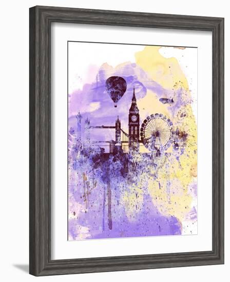 London Watercolor Skyline-NaxArt-Framed Art Print