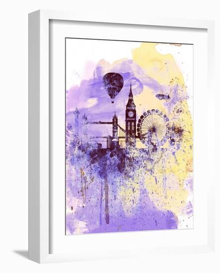 London Watercolor Skyline-NaxArt-Framed Art Print