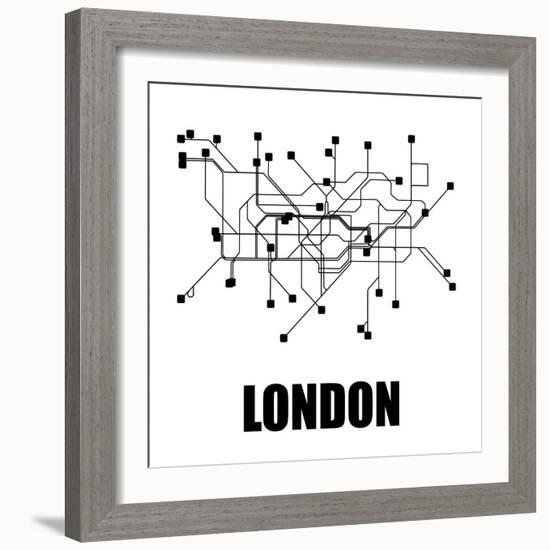 London White Subway Map-null-Framed Art Print