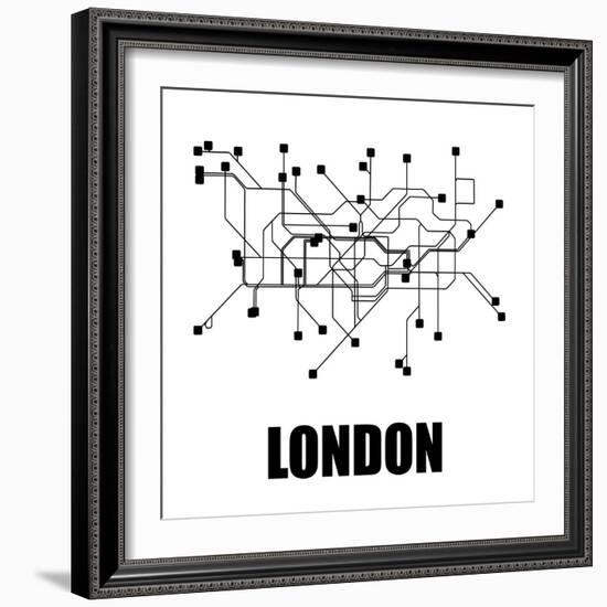 London White Subway Map-null-Framed Art Print