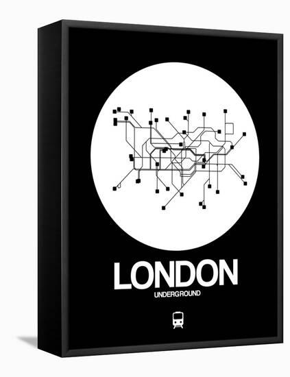 London White Subway Map-NaxArt-Framed Stretched Canvas