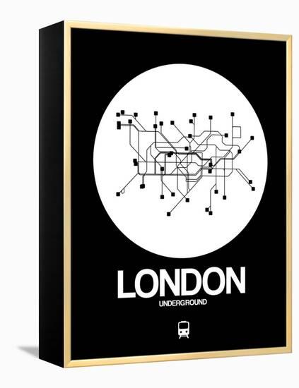 London White Subway Map-NaxArt-Framed Stretched Canvas