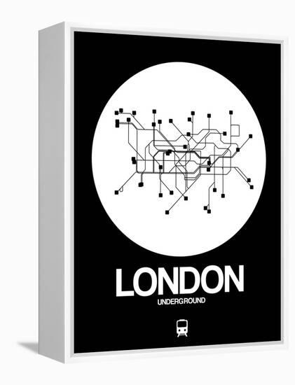 London White Subway Map-NaxArt-Framed Stretched Canvas