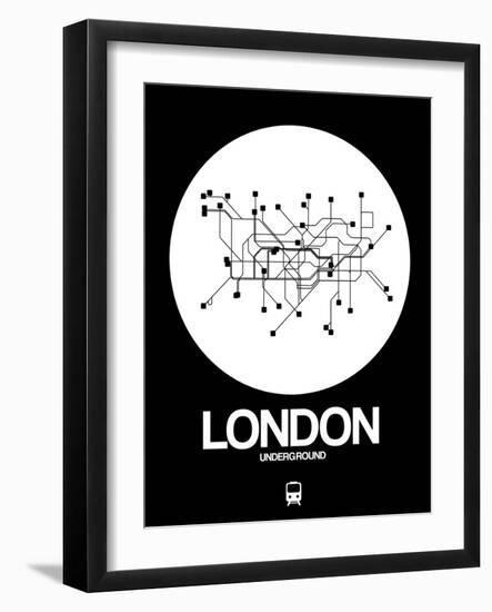 London White Subway Map-NaxArt-Framed Art Print