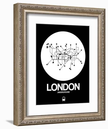 London White Subway Map-NaxArt-Framed Art Print