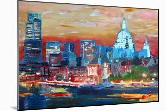 London with St Paul Cathedral at Dusk-Markus Bleichner-Mounted Art Print