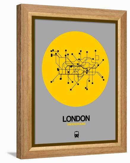 London Yellow Subway Map-NaxArt-Framed Stretched Canvas