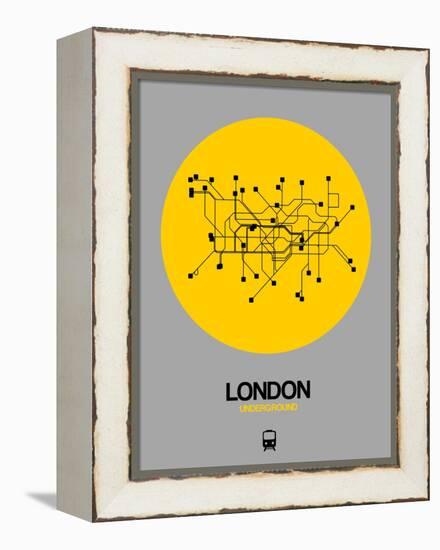 London Yellow Subway Map-NaxArt-Framed Stretched Canvas