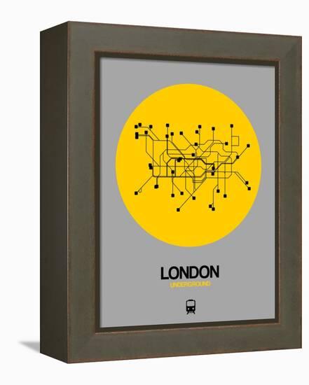 London Yellow Subway Map-NaxArt-Framed Stretched Canvas