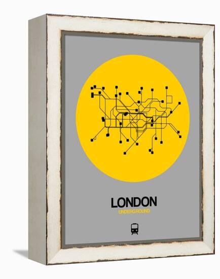 London Yellow Subway Map-NaxArt-Framed Stretched Canvas