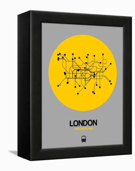 London Yellow Subway Map-NaxArt-Framed Stretched Canvas