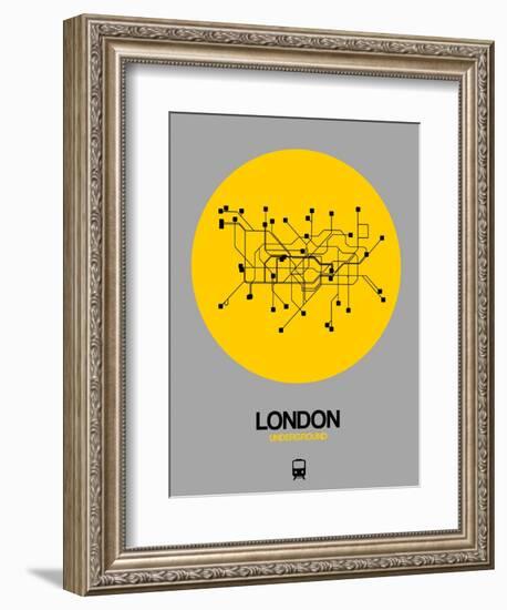 London Yellow Subway Map-NaxArt-Framed Art Print