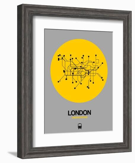 London Yellow Subway Map-NaxArt-Framed Art Print