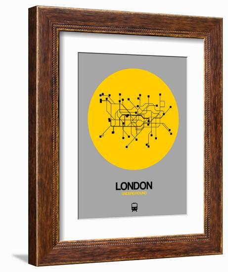 London Yellow Subway Map-NaxArt-Framed Art Print