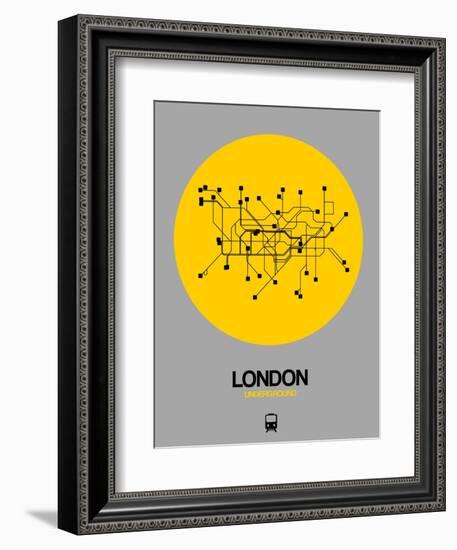 London Yellow Subway Map-NaxArt-Framed Art Print