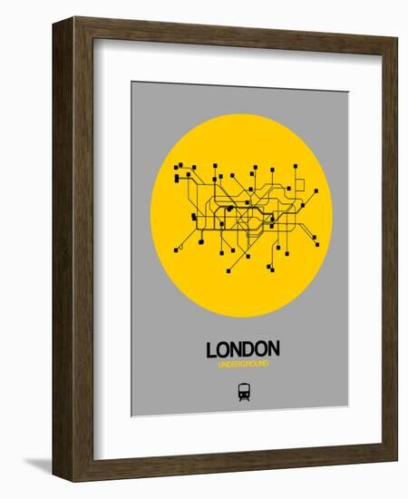 London Yellow Subway Map-NaxArt-Framed Premium Giclee Print