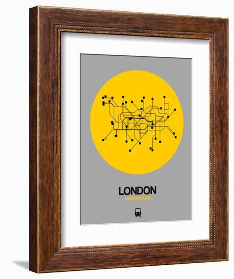 London Yellow Subway Map-NaxArt-Framed Premium Giclee Print