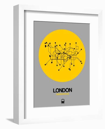 London Yellow Subway Map-NaxArt-Framed Premium Giclee Print