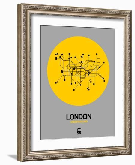 London Yellow Subway Map-NaxArt-Framed Art Print