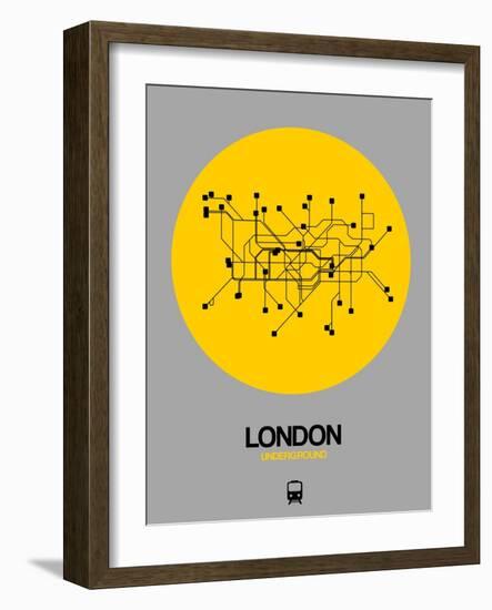 London Yellow Subway Map-NaxArt-Framed Art Print