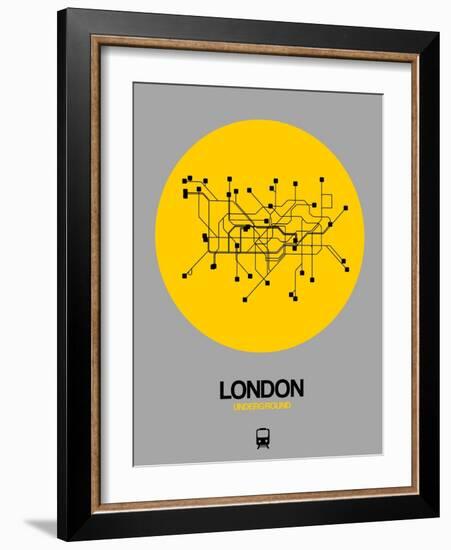 London Yellow Subway Map-NaxArt-Framed Art Print