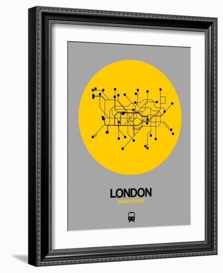 London Yellow Subway Map-NaxArt-Framed Art Print