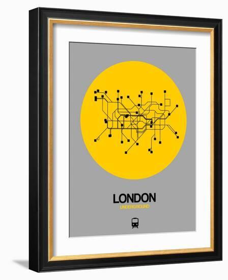 London Yellow Subway Map-NaxArt-Framed Art Print