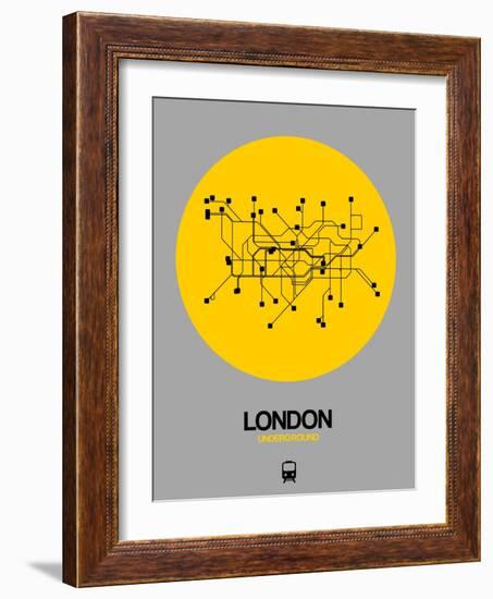 London Yellow Subway Map-NaxArt-Framed Premium Giclee Print