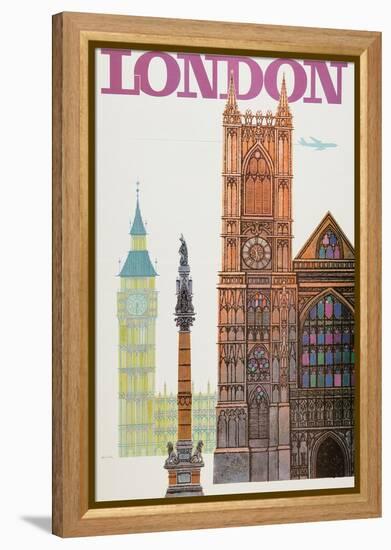 London-David Klein-Framed Stretched Canvas