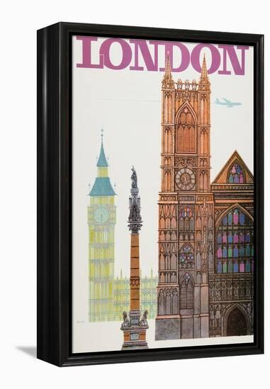 London-David Klein-Framed Stretched Canvas