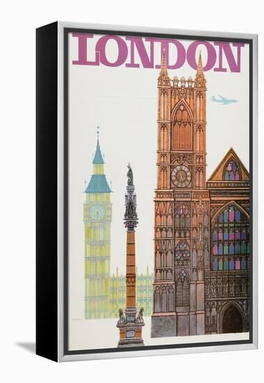 London-David Klein-Framed Stretched Canvas