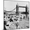 Londoners Relax on Tower Beach, 1952-Henry Grant-Mounted Giclee Print