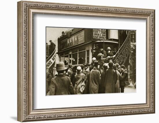 Londoners rushing for a bus on Ludgate Hill, c1920s(?)-Unknown-Framed Photographic Print