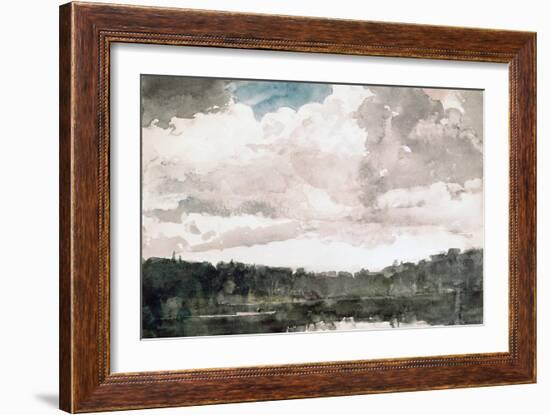 Lone Boat, North Woods Club, Adirondacks-Winslow Homer-Framed Giclee Print